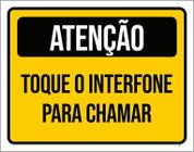 Placa Atenção Toque Interfone Para Chamar 27X35