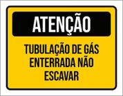 Placa Atenção Tubulação De Gás Enterrada Não Escavar 18X23