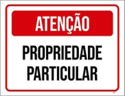 Placa Atenção Vermelha Propriedade Particular 18X23