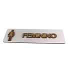 Placa Aviso Banheiro Sinalização Feminino Mulheres Madeira MDF Branca Em Relevo Natural