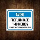 Placa Aviso Profundidade 1 40 Metros 18X23 Ml2765 - A