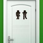 Placa Banheiro Divertida Xixi Masculino E Feminino Preto Decorativo Portas para Banheiro Enfeites MDF