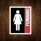 Placa Banheiro Feminino - Sinalização Toilet Atenção 36X46