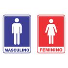 Placa banheiro masculino e feminino kit dois banheiros
