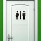 Placa Banheiro Masculino E Feminino Preto Decorativo Porta para Banheiro Enfeite Aplique Escultura MDF