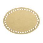 Placa Base Oval Cesto Fio de Malha Croche 25x20 Mdf Madeira