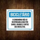 Placa Bicicletário Condomínio Roubos Bicicletas 18x23