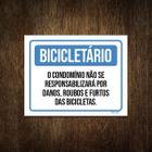 Placa Bicicletário Condomínio Roubos Bicicletas 18X23