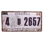 Placa Carro Antiga Decorativa Metálica Vintage Indiana 41427