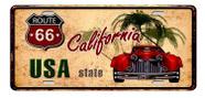 Placa Carro Decorativa Enfeite California Route 66 Mdf Madeira