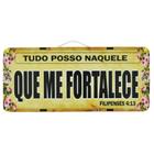 Placa Carro Decorativa Enfeite Salmo Tudo Posso Naquele Mdf Madeira