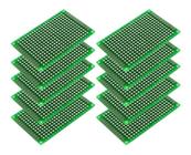 Placa Circuito Impresso Dupla Face Ilhada 4x6cm - 10 Peças