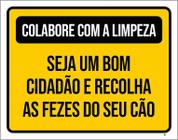 Placa Colabora Com Limpeza Recolha Fezes Cão 27X35