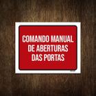 Placa Comando Manual Aberturas Das Portas 27X35