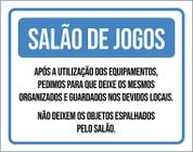 Placa Condomínio Salão De Jogos Equipamentos 18X23