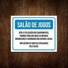 Placa Condomínio Salão De Jogos Equipamentos 18x23cm 5un