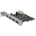 Placa Controladora Pci-E X1 Usb 3.0 5gbps Com 4 Portas