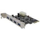 Placa Controladora Pci-E X1 Usb 3.0 5gbps Com 4 Portas USB