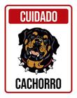 Placa Cuidado Cachorro Rottweiler 2 27X35