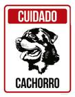 Placa Cuidado Cachorro Rottweiler 3 18X23