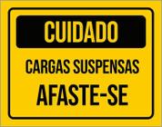 Placa Cuidado Cargas Suspensas Afaste-Se 27X35