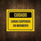 Placa Cuidado Cargas Suspensas Em Movimento 27X35