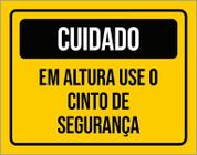 Placa Cuidado Em Altura Use O Cinto De Segurança 18X23