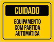 Placa Cuidado Equipamento Com Partida Automática 27X35