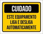 Placa Cuidado Equipamento Liga Desliga Automaticamente 18X23