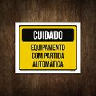 Placa Cuidado Equipamento Partida Automática 18X23