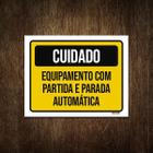 Placa Cuidado Equipamento Partida Automática 18X23