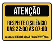 Placa Cuidado Respeite O Silêncio Boa Convivência 36X46