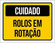 Placa Cuidado Rolos Em Rotação 18X23