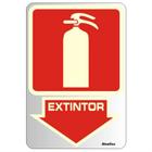 Placa de Alumínio Adesiva 16x23cm Extintor Fotoluminescente - 150AJ - SINALIZE