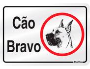 Placa De Alumínio Cuidado Cão Bravo 16x23cm