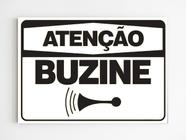 Placa de aviso atenção buzine sinalização mdf 20x29 a4 - Genérico