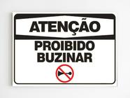 Placa de aviso atenção proibido buzinar sinalização mdf a4 - Genérico