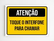 Placa de aviso atenção toque o interfone para chamar 20x29