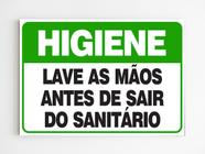 Placa de aviso lave as mãos antes de sair do sanitário mdf - Genérico