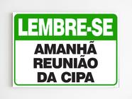 Placa de aviso lembre-se amanhã reunião da cipa mdf 20x29 - Genérico