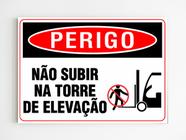 Placa de aviso perigo não subir na torre de elevação mdf a4 - Genérico