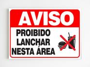 Placa de aviso proibido lanchar nesta área sinalização mdf - Genérico