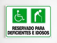 Placa de aviso reservado para deficientes e idosos mdf a4 - Genérico