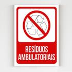 Placa de aviso resíduos ambulatoriais sinalização mdf A4