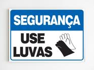 Placa de aviso segurança use luvas sinalização mdf 20x29 a4 - Genérico