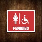 Placa De Banheiro - Feminino Acessibilidade Deficiente 27x35