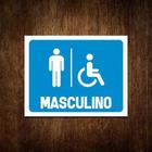 Placa De Banheiro Masculino Acessibilidade Deficiente 27X35