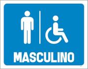 Placa De Banheiro Masculino Acessibilidade Deficiente 27X35