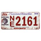 Placa De Carro Decor Em Madeira State Route - Massachusetts