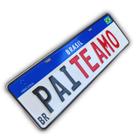 Placa de Carro Padrão Mercosul Decorativa "Pai Te Amo" Em Alumínio e Alto Relevo